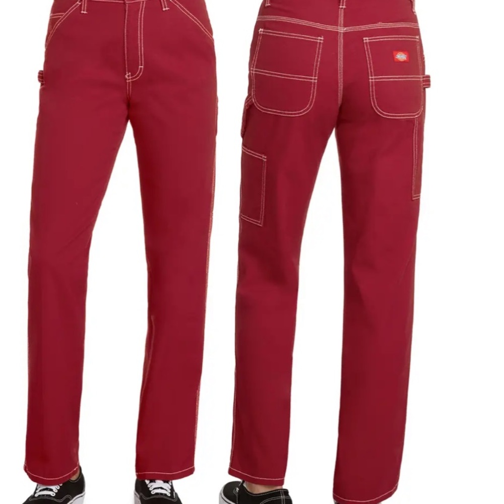 Red Dickies carpenter pants Gigi hadid size 28/7 straight leg